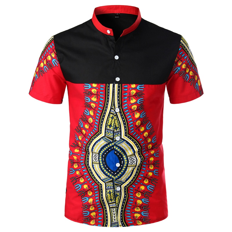 African Dashiki Button-Down Shirt