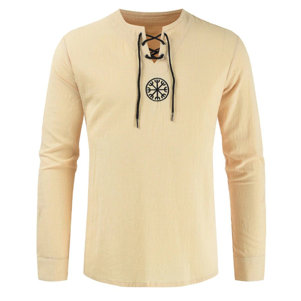 Viking Embroidery Long Sleeve Shirt