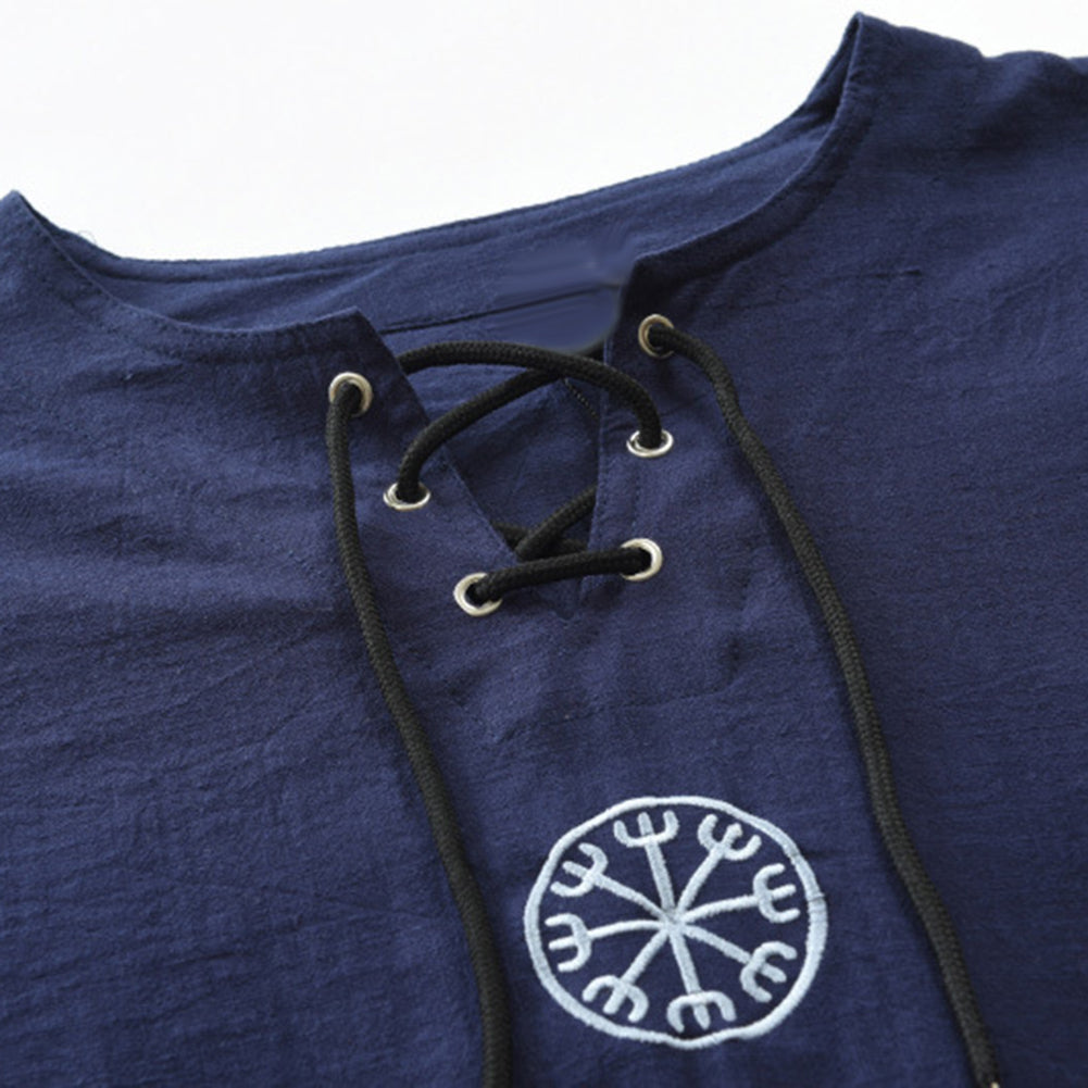 Viking Embroidery Long Sleeve Shirt