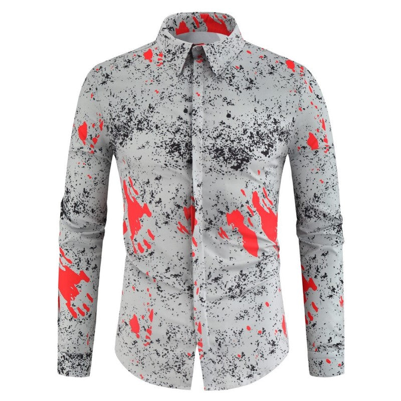 Abstract Designed Button Shirt