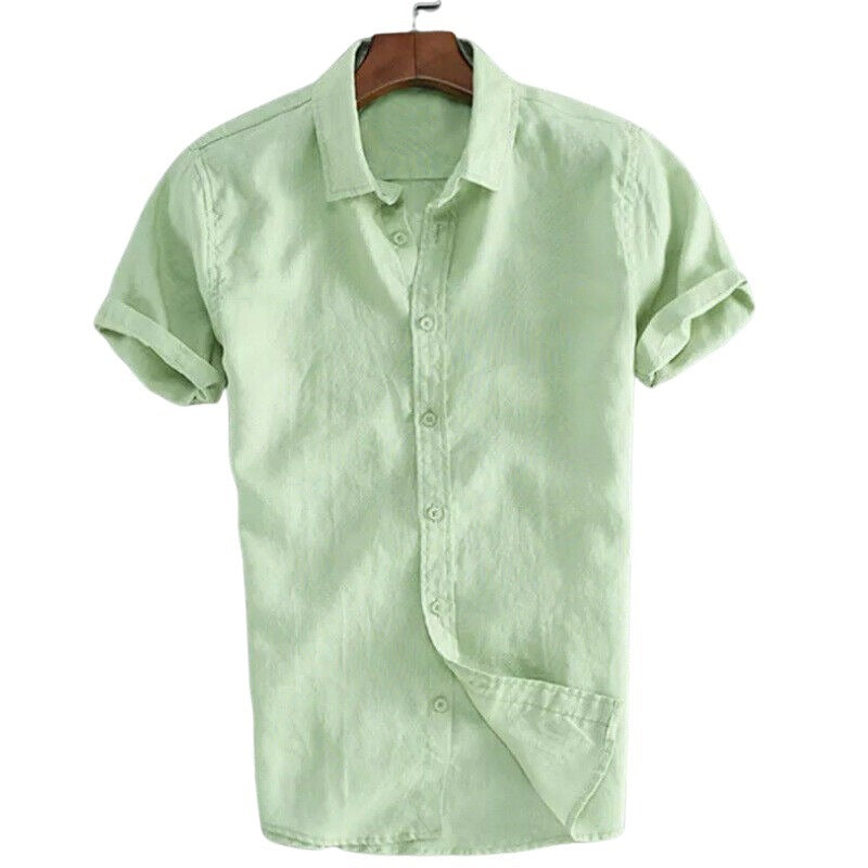 Short Sleeve Linen Blend Shirt