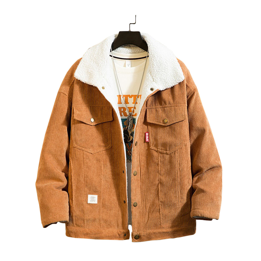 Warm Corduroy Button-Up Jacket